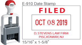 E-910 Date Stamp 15/16" X 1-5/8" Dater
One line above and two lines below the date.Similar to M300